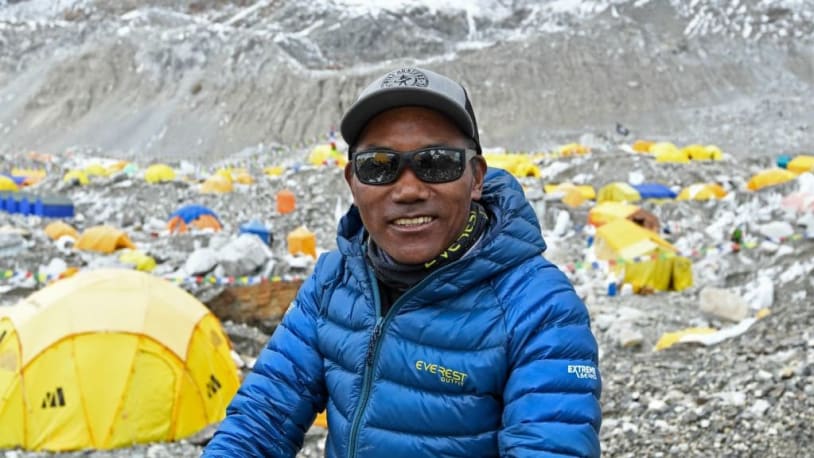 Nepali mountaineer breaks his own world record on Mount Everest