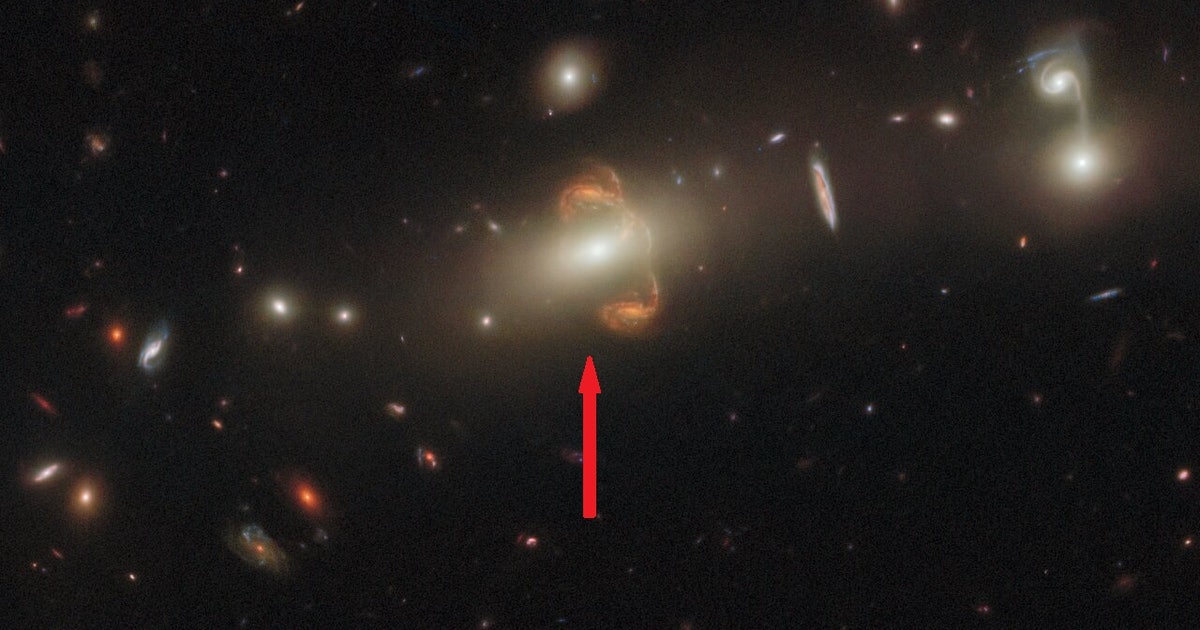 Hubble Space Telescope captures light so distorted a galaxy appears twice