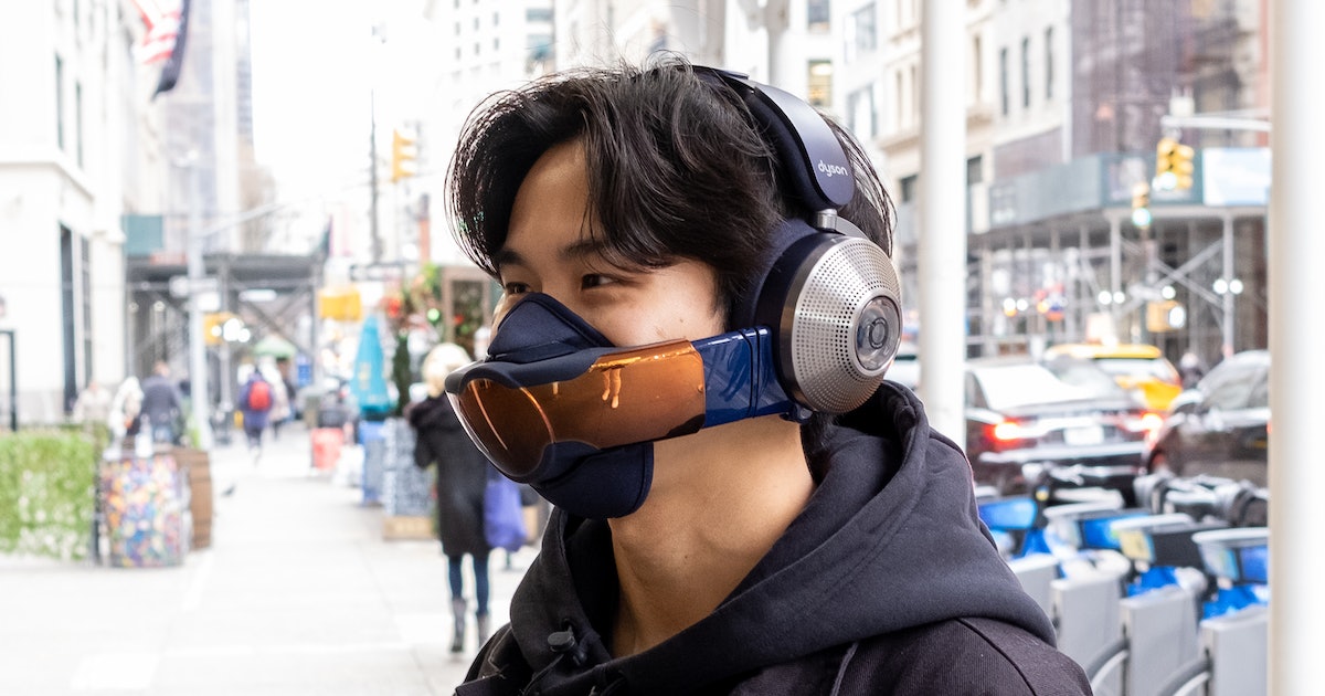 Wearing Dyson's air-purifying headphones in New York City's streets
