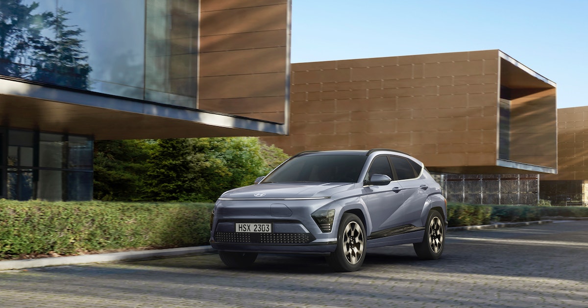 Hyundai Brings the Ioniq 5’s Signature Cyberpunk Look to Its Smaller Kona EV