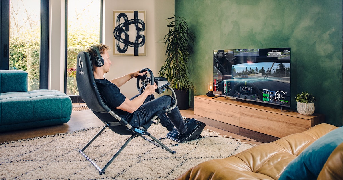 Logitech’s Playseat Challenge X Racing Sim Cockpit Folds to Fit In Your Tiny Apartment